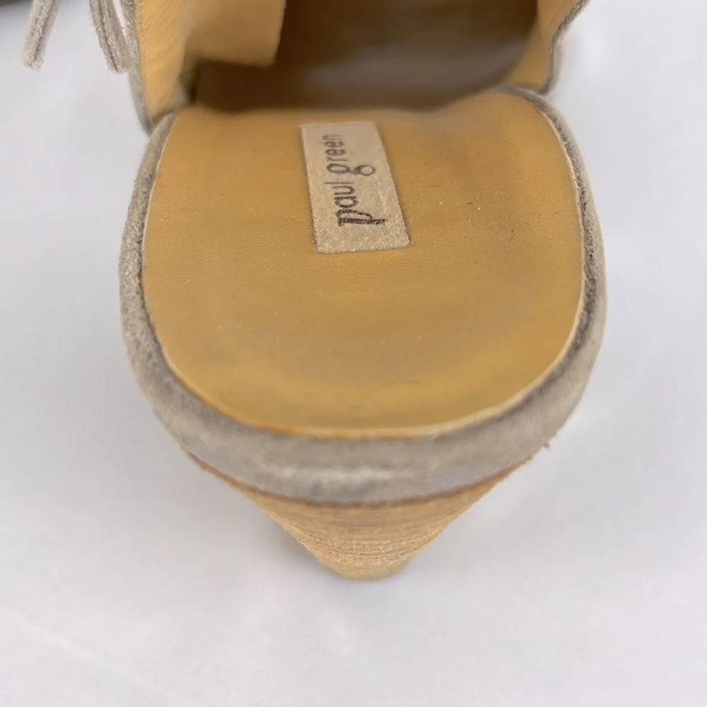 Paul Green Cayanne Peep Toe High Heel Booties SZ 9 US/SZ 6.5 UK Metallic Leather
